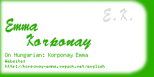 emma korponay business card